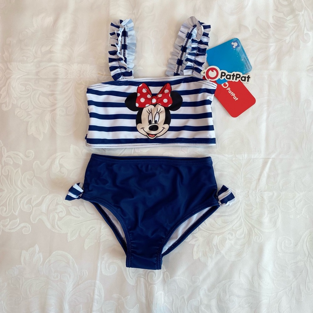 Disney Swimsuits for Baby Girls- Mickey and Minnie Swimwear Strip